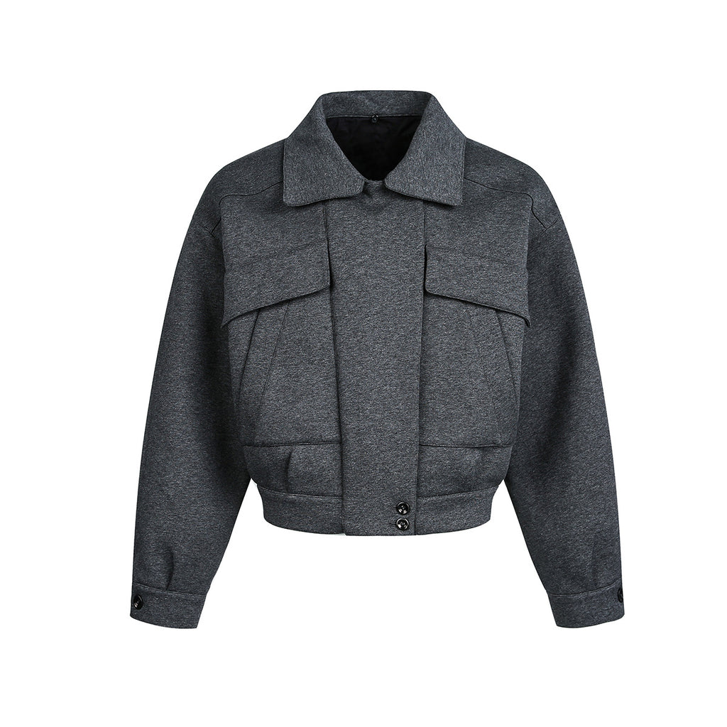 Grey Detachable Faux Fur Neck Hiking Jacket