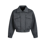 Grey Detachable Faux Fur Neck Hiking Jacket