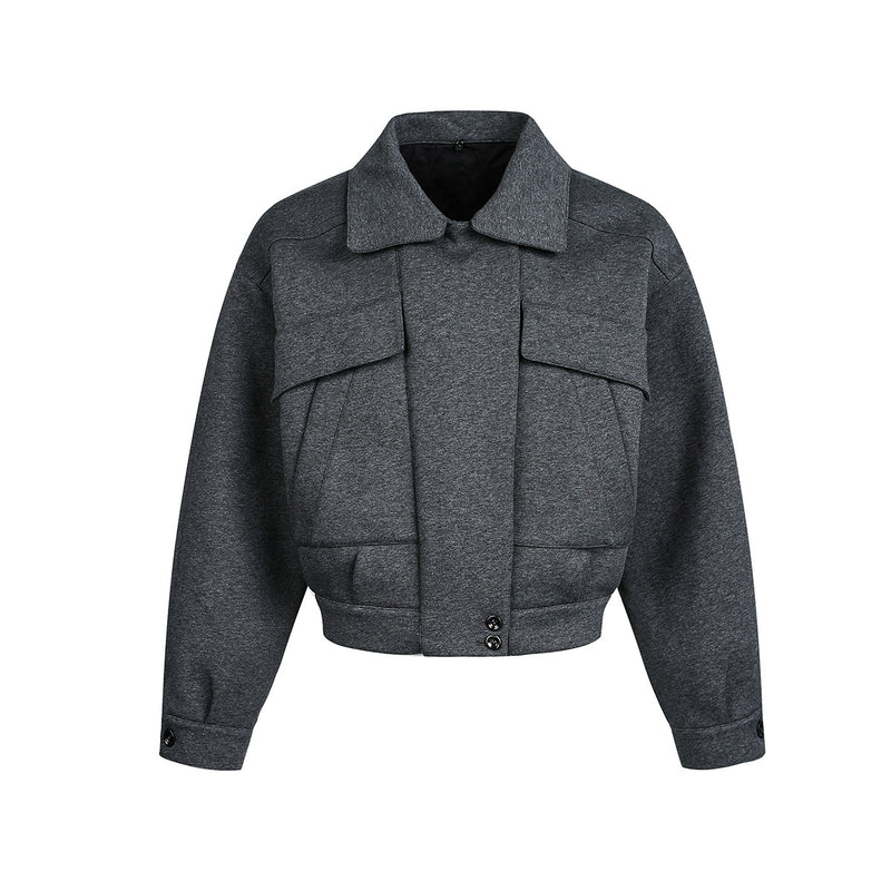 Grey Detachable Faux Fur Neck Hiking Jacket