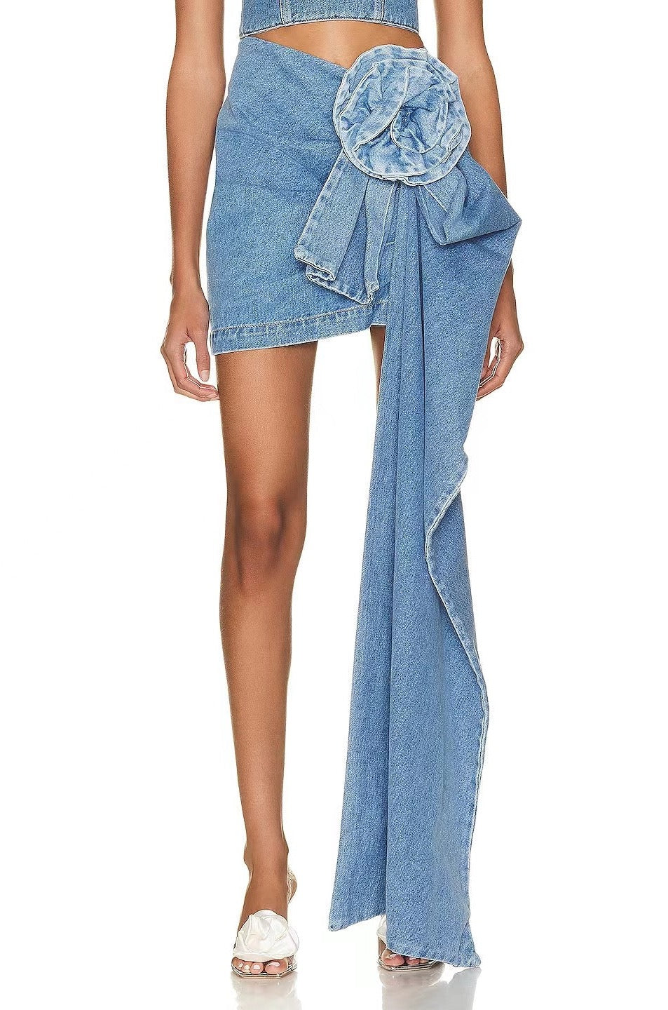DENIM ROSE MINISKIRT