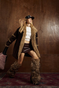 Brown Faux Fur Heavy Hunter Coat