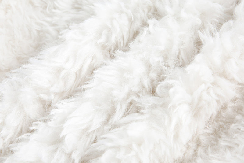 White Fleece Fur Hooded Zip Up Jackets