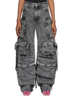 DENIM CARGO PANTS