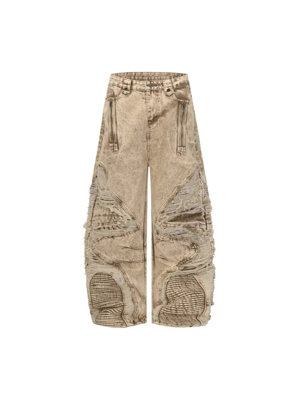 Baggy Curved Biker Denim Pants