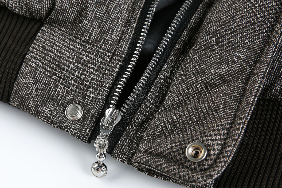 Grey Faux Fur Hooded Flight Jacket