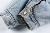 Miu Fleece Lapel Denim Jacket