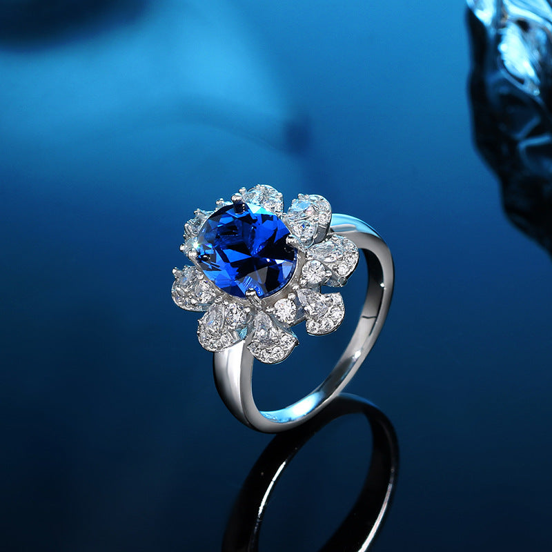ROYAL BLUE OVAL RING II
