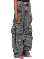 DENIM CARGO PANTS