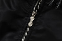 Leopard Fleeced Faux Fur Hooded Flight Jackets