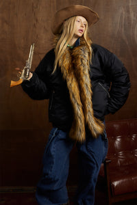 Oversize Faux Fur Flight Bomber Jacket