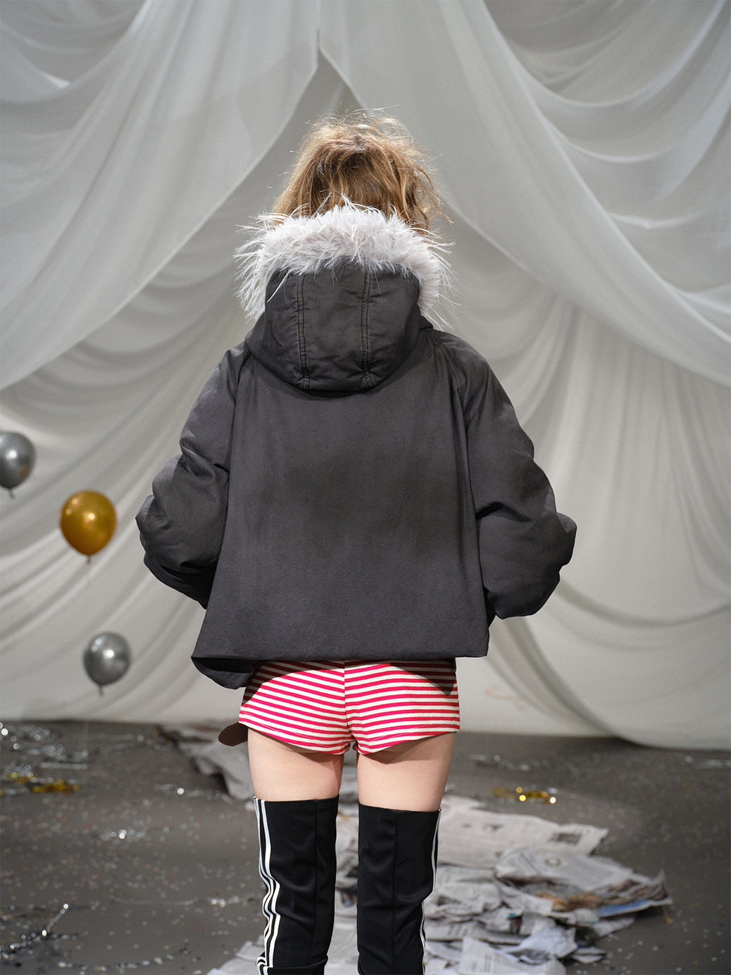 Asymmetrical Zip Hooded Jacket