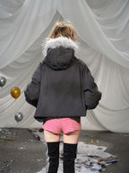 Asymmetrical Zip Hooded Jacket