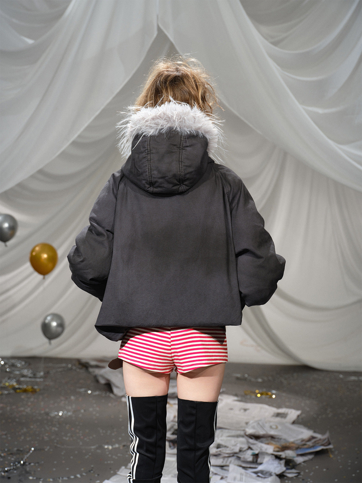 Asymmetrical Zip Hooded Jacket