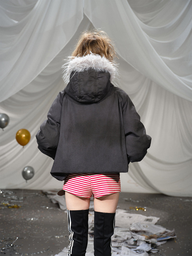 Asymmetrical Zip Hooded Jacket