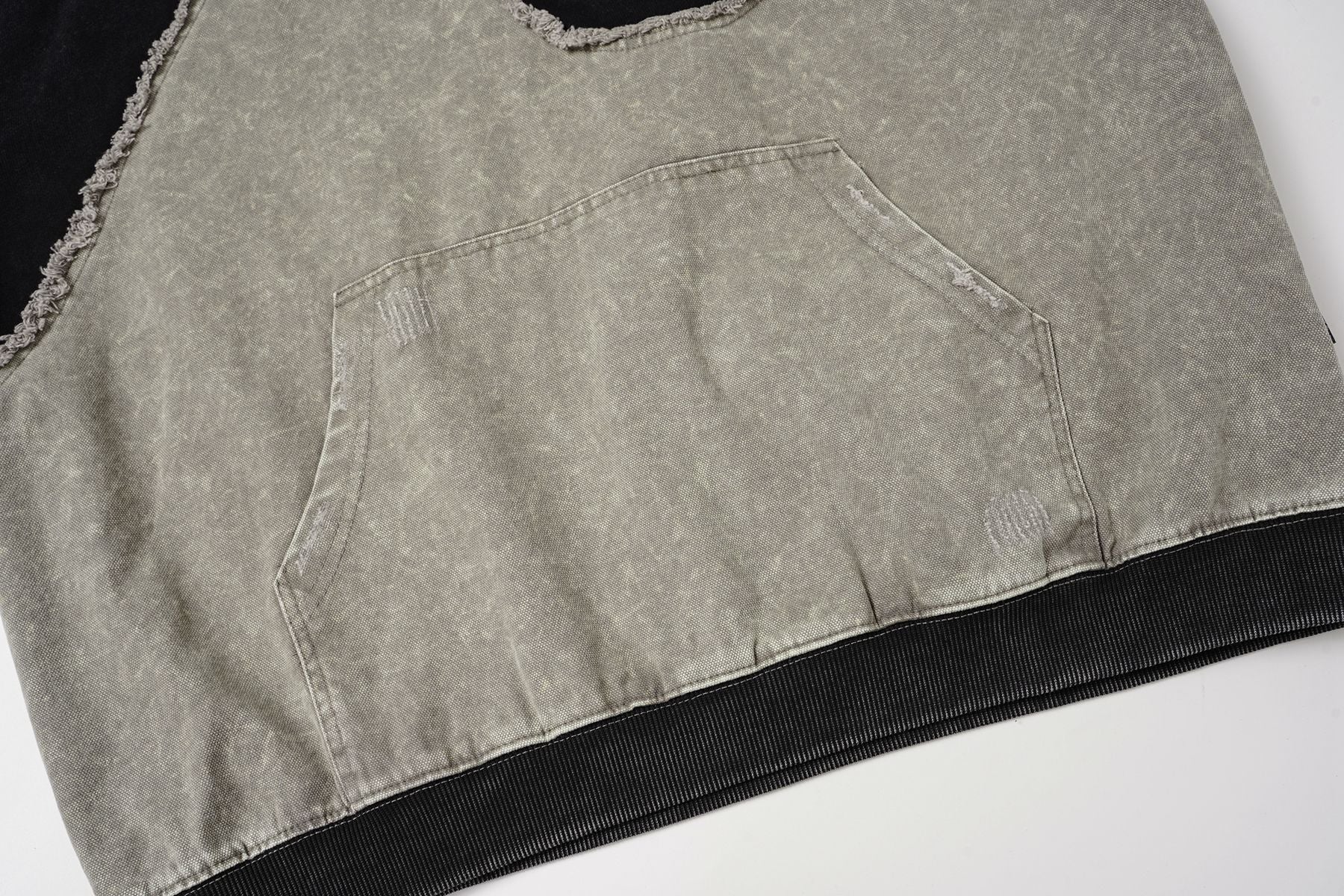 Curved Distressed Hoodie