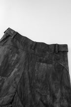 Pleated Wash Black Denim Pants