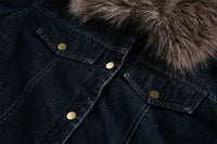 Detachable Faux Fur Denim Jacket