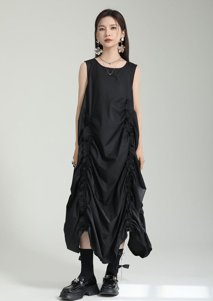 GATHERED PUFFER DRESS
