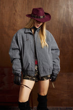 Classic Baggy Flight Funnel Denim Jackets