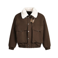 Brown Fleece Neck Funnel Hunter Jackets