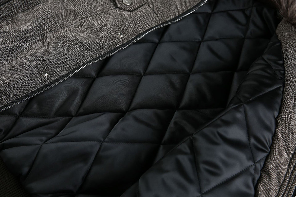 Grey Faux Fur Hooded Flight Jacket