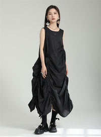 GATHERED PUFFER DRESS