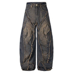 Heavy Wash Distressed Denim Pants