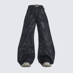 Wave Stitched Denim Pants