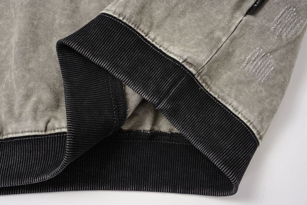 Curved Distressed Hoodie