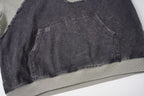 Curved Distressed Hoodie