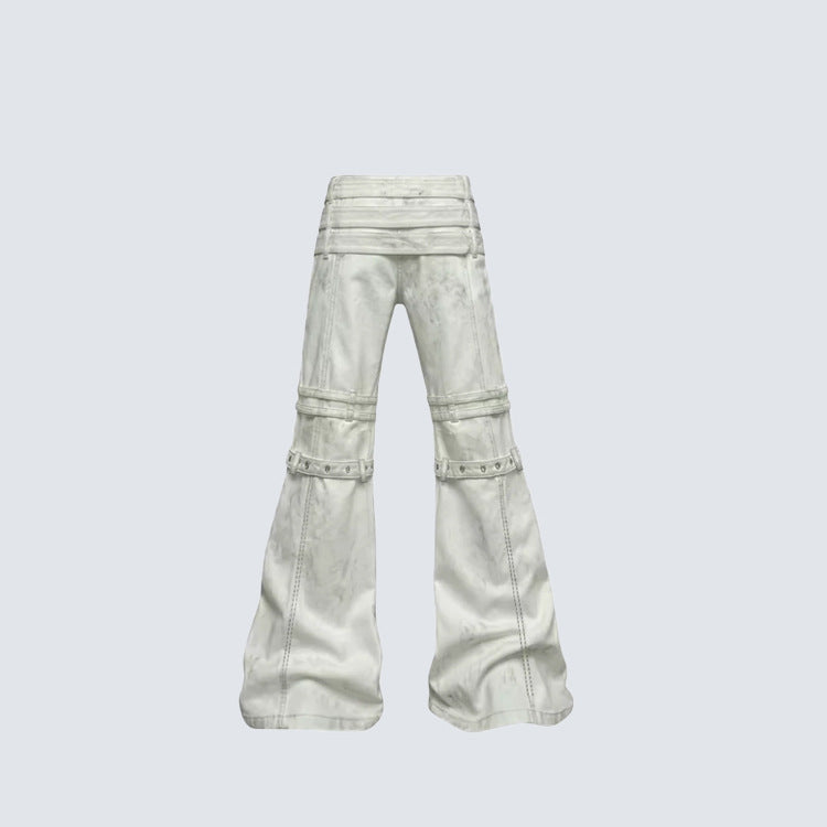 White Punk Bondage Pants