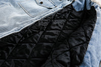 Miu Fleece Lapel Denim Jacket