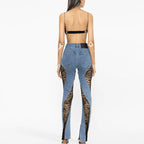 DENIM LACE PANTS