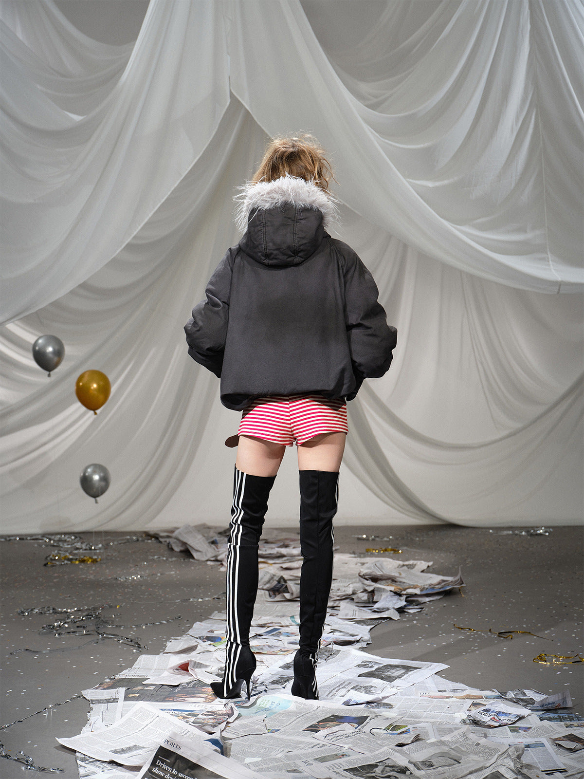 Asymmetrical Zip Hooded Jacket