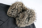 Grey Detachable Faux Fur Neck Hiking Jacket