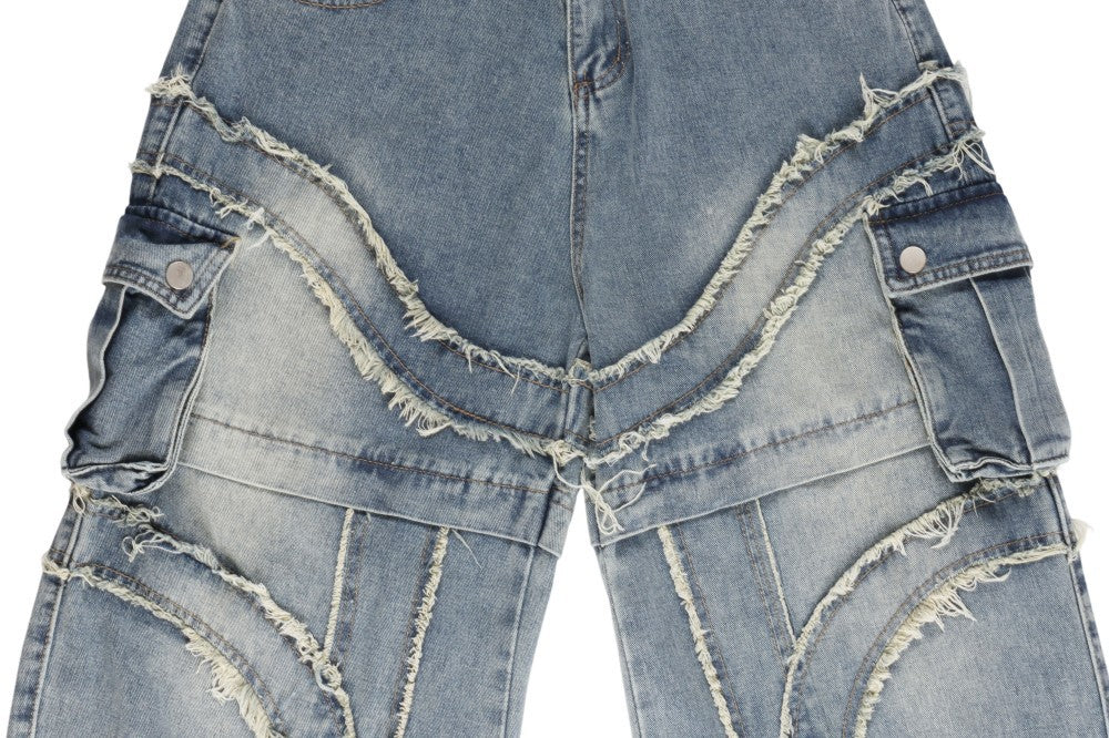Baggy Curved Wave Denim Jeans