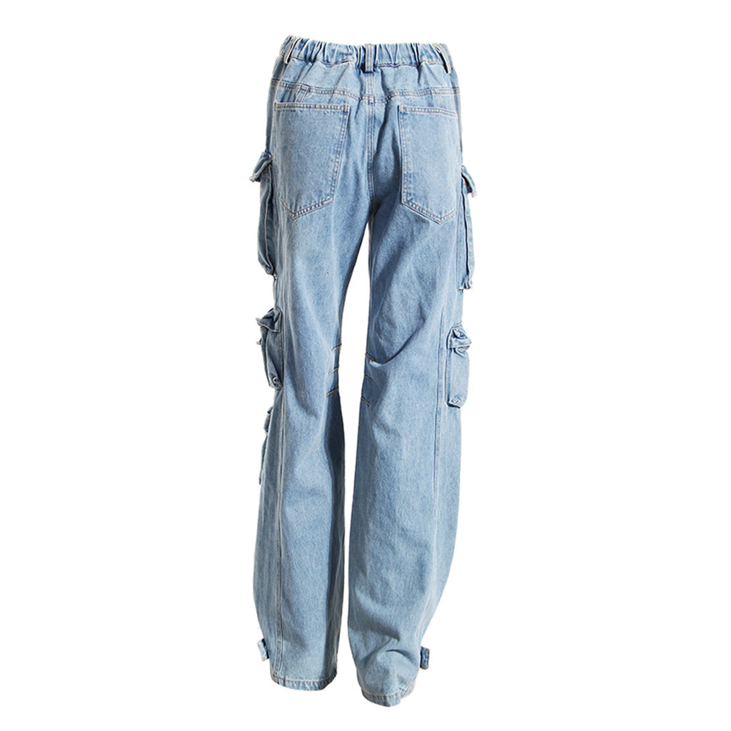 DENIM CARGO PANTS