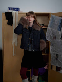 Detachable Faux Fur Denim Jacket