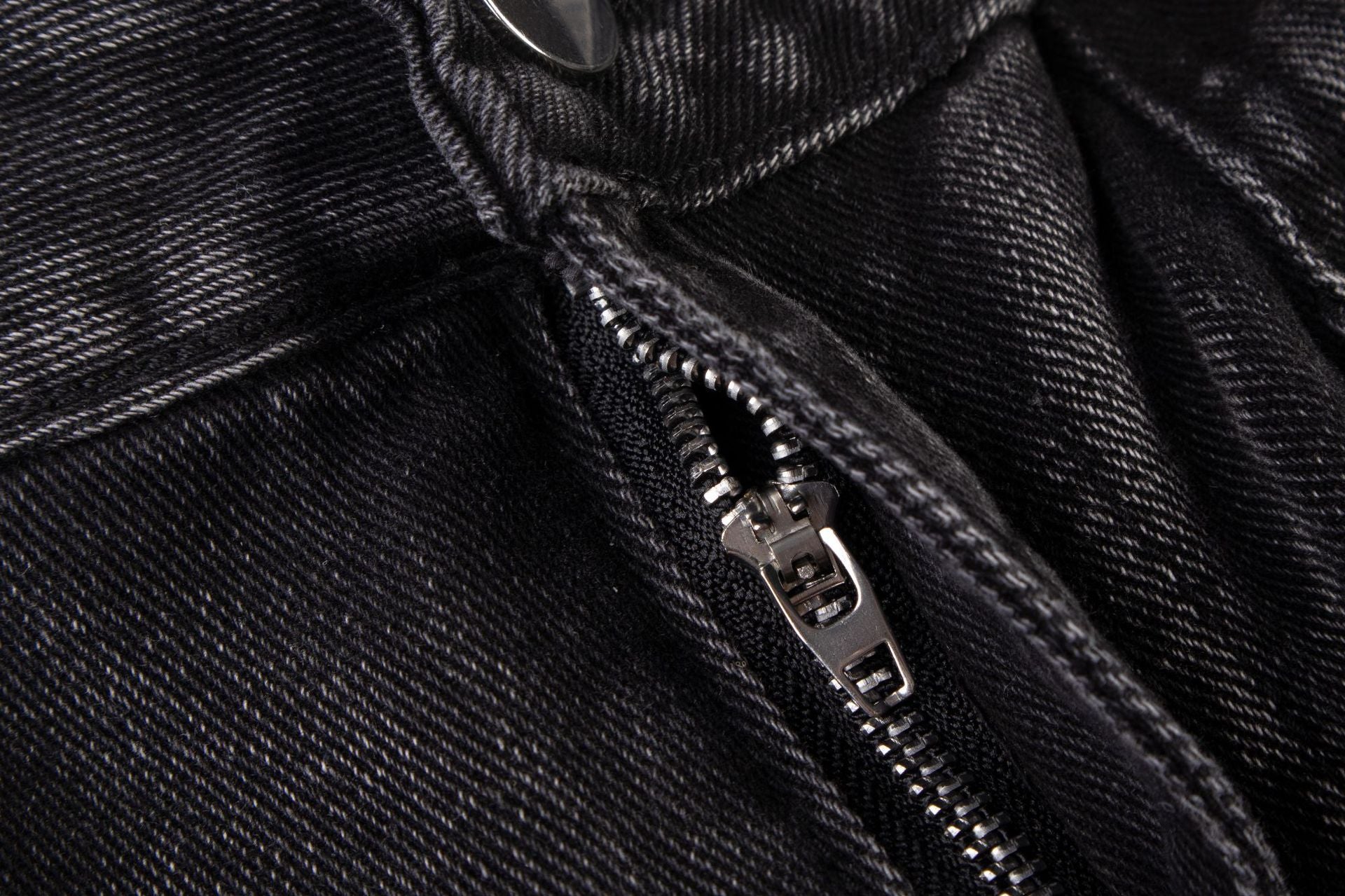 Black Biker Curved Baggy Pants