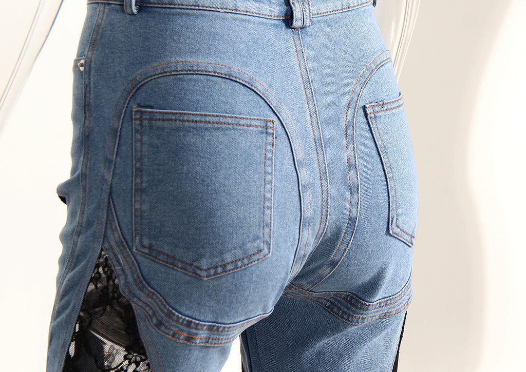 DENIM LACE PANTS