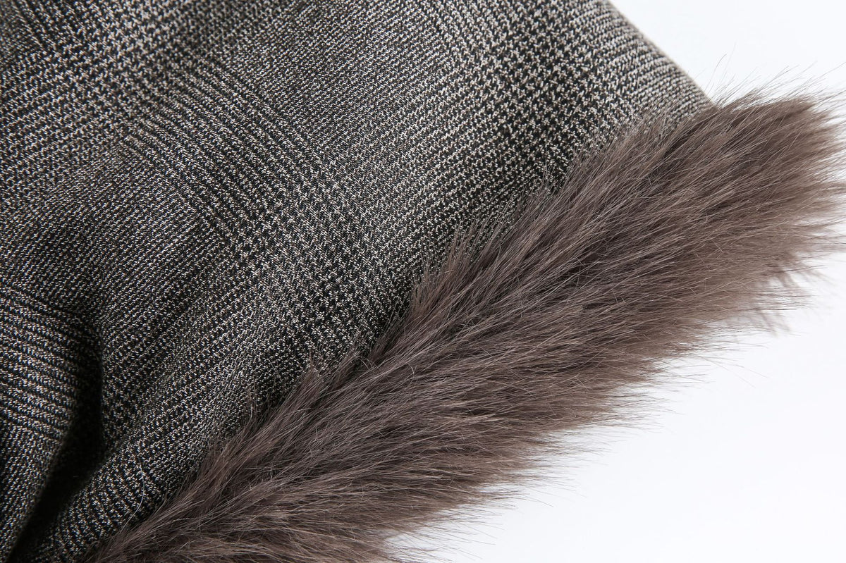 Grey Faux Fur Hooded Flight Jacket