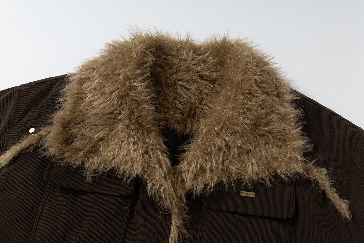 Brown Faux Fur Heavy Hunter Coat
