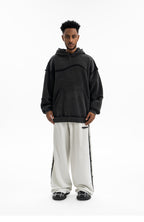 Oversized Distressed Wave Hoodie