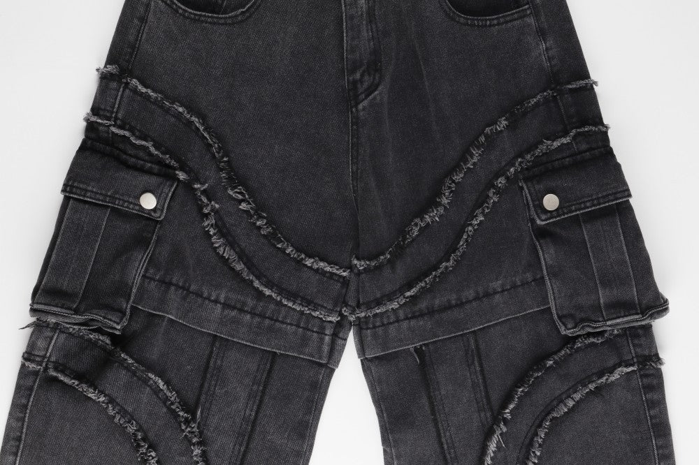 Baggy Curved Wave Denim Jeans