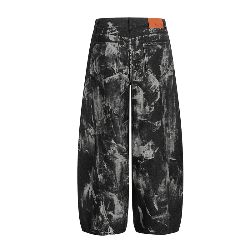 Brushed Black Studded Denim Pants