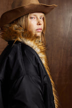 Oversize Faux Fur Flight Bomber Jacket
