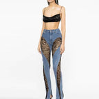 DENIM LACE PANTS
