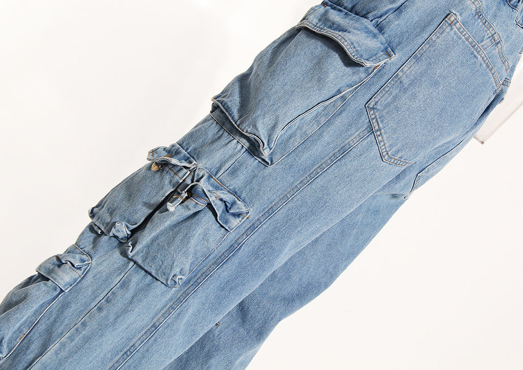 DENIM CARGO PANTS