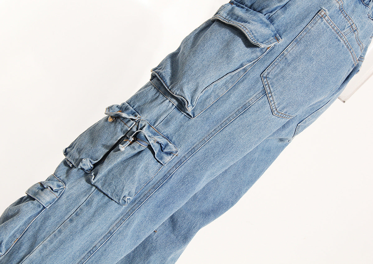 DENIM CARGO PANTS