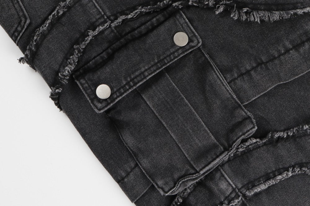 Baggy Curved Wave Denim Jeans